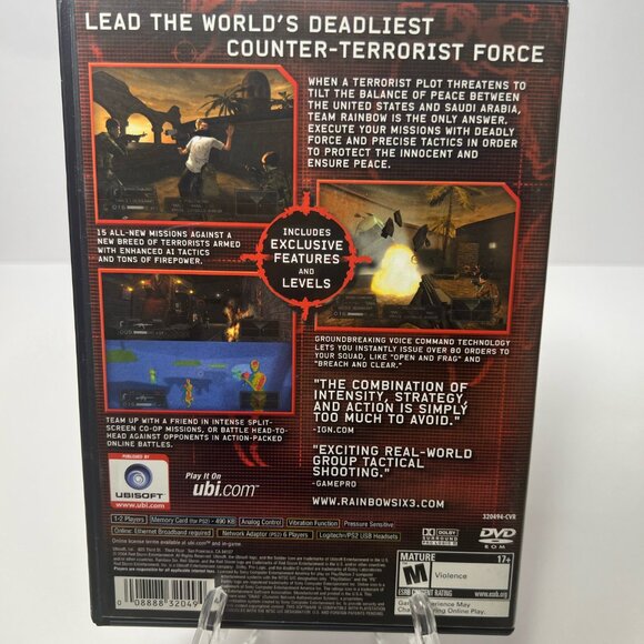 Tom Clancy's Rainbow Six 3 (PlayStation 2, PS2 , 2004) Complete w/ Manual - Picture 2 of 3